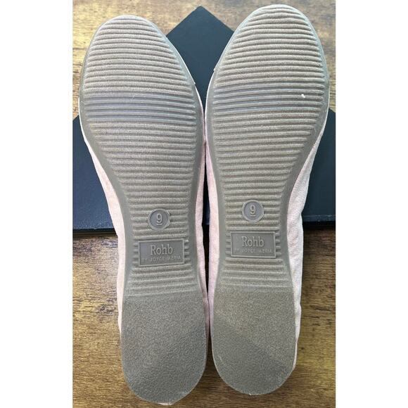 Rohb By Joyce Azria Womens Pink 9M Faux Suede Rose Gold Tip Flats - Picture 5 of 8